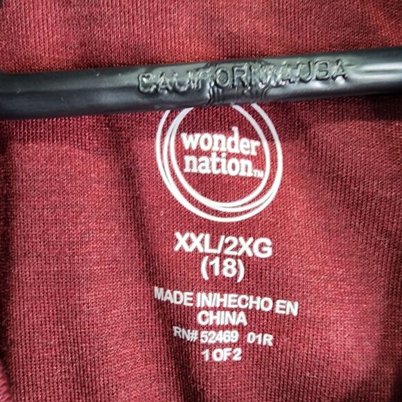 Boys Burgundy Wonder Nation Bomber Jacket Full Zip Long Sleeve Youth Size XXL 18 - Picture 6 of 12